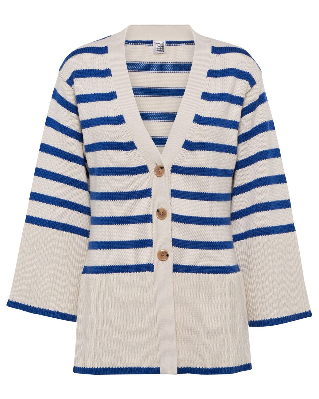 TOTEME Signature Striped Cardigan in Blue Lyst