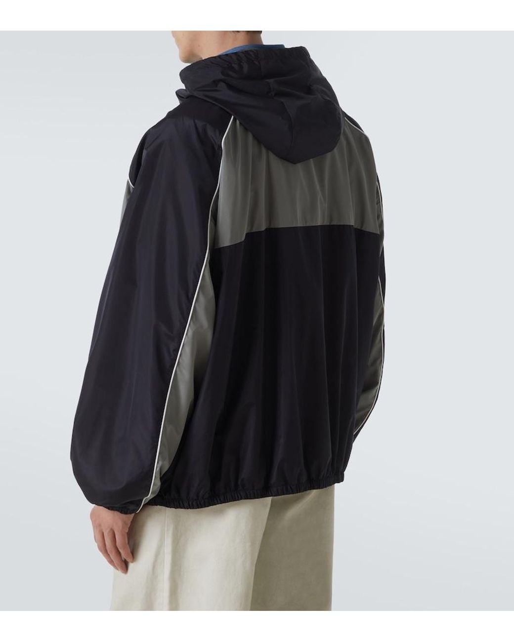 Miu Miu Logo Oversized Track Jacket in Black for Men | Lyst