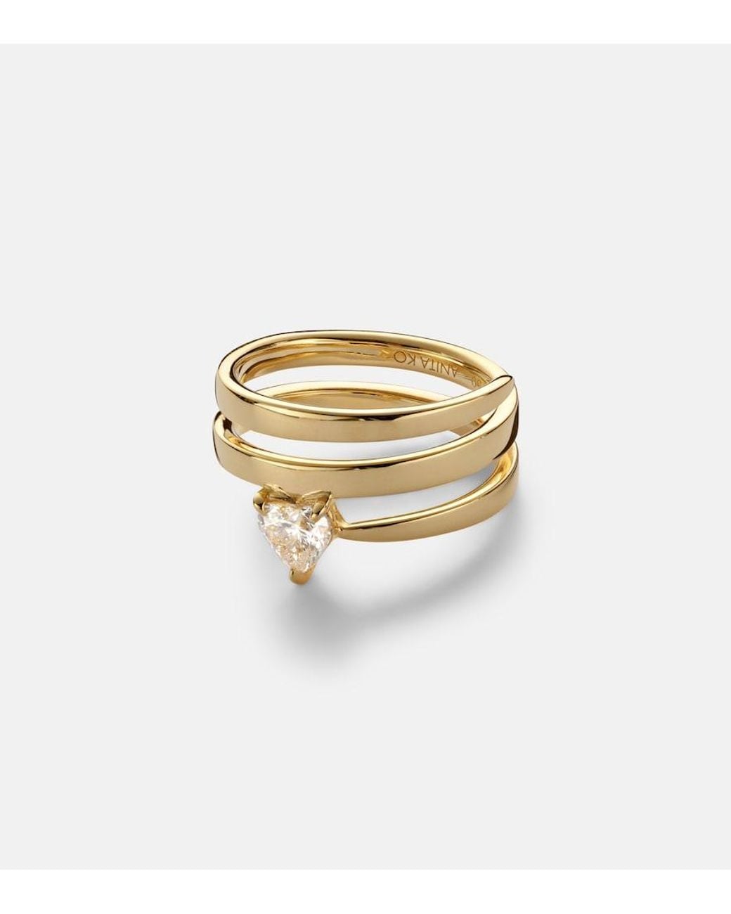 Anita Ko Metallic Coil 18Kt Ring With Diamonds