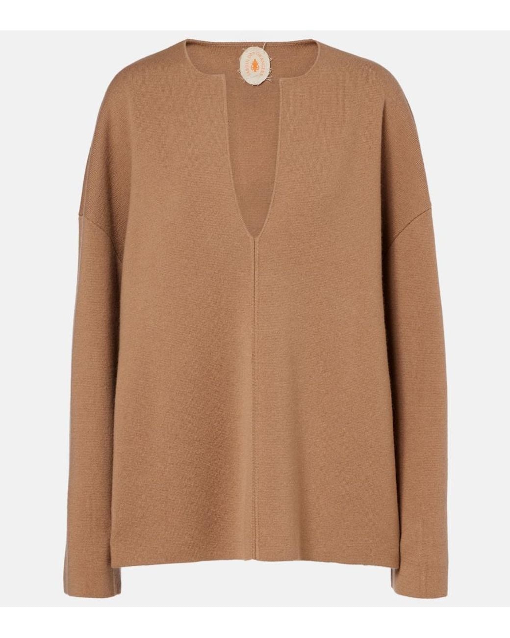 Jardin Des Orangers Brown Serafino Wool And Cashmere Sweater