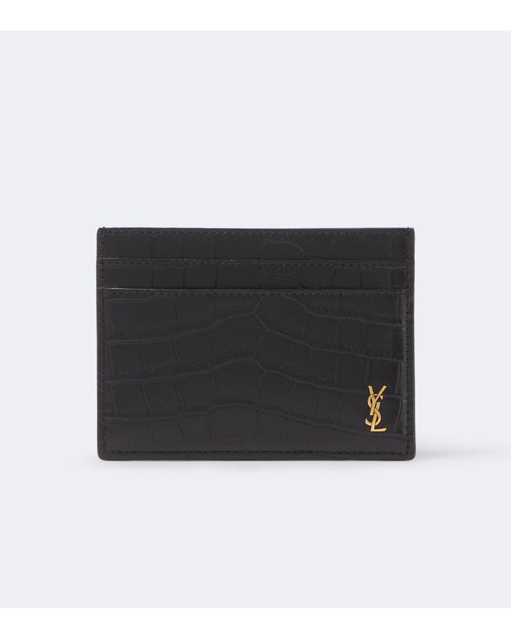 Saint Laurent Kartenetui Cassandre Aus Leder in Black für Herren