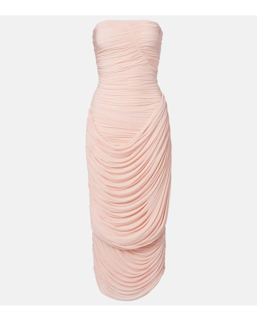 Magda Butrym Pink Draped Midi Dress