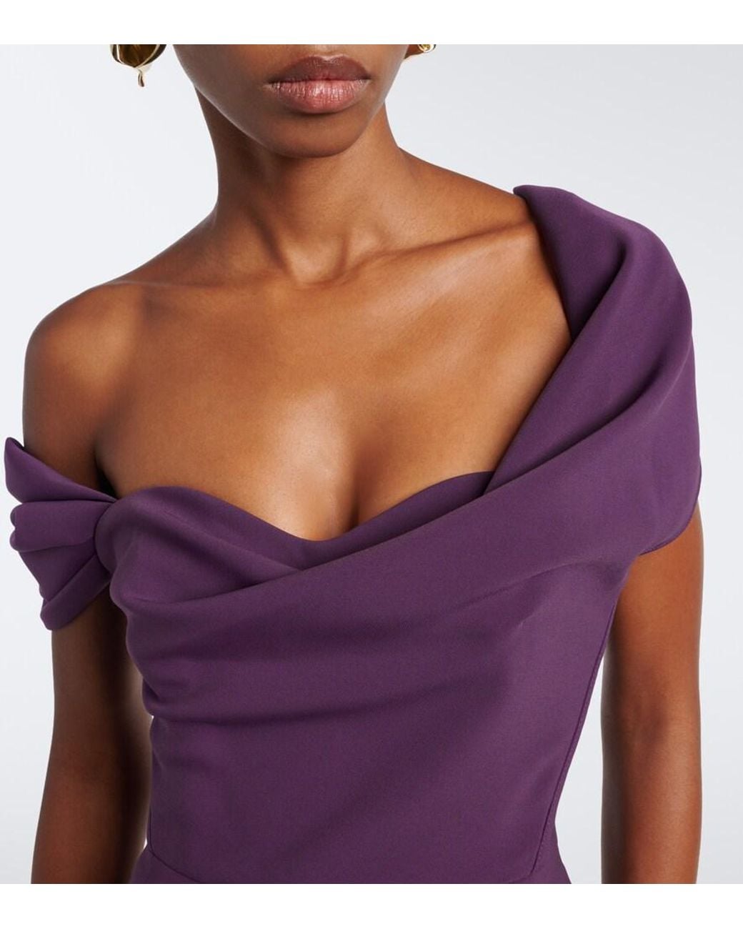 Carolina Herrera Purple Sofia Crepe Gown