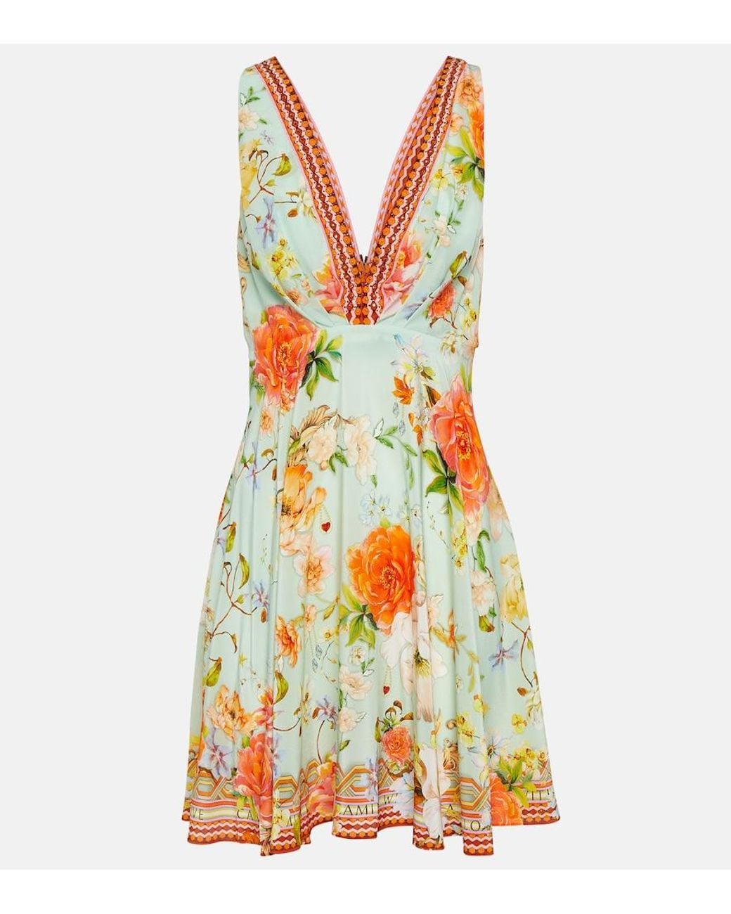 Camilla Multicolor Embellished Silk Minidress