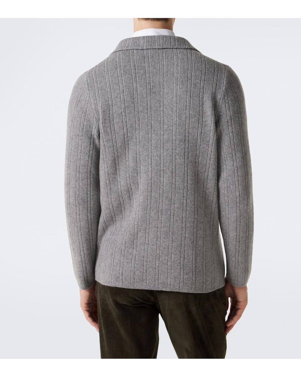 Rubinacci Gray Cashmere Cardigan for men