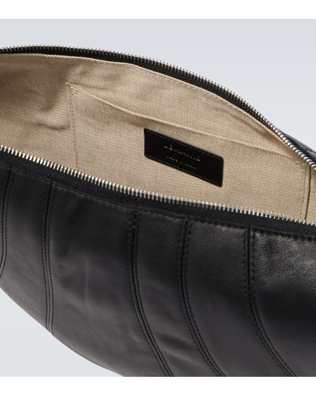 Lemaire Black Croissant Medium Leather Shoulder Bag for men