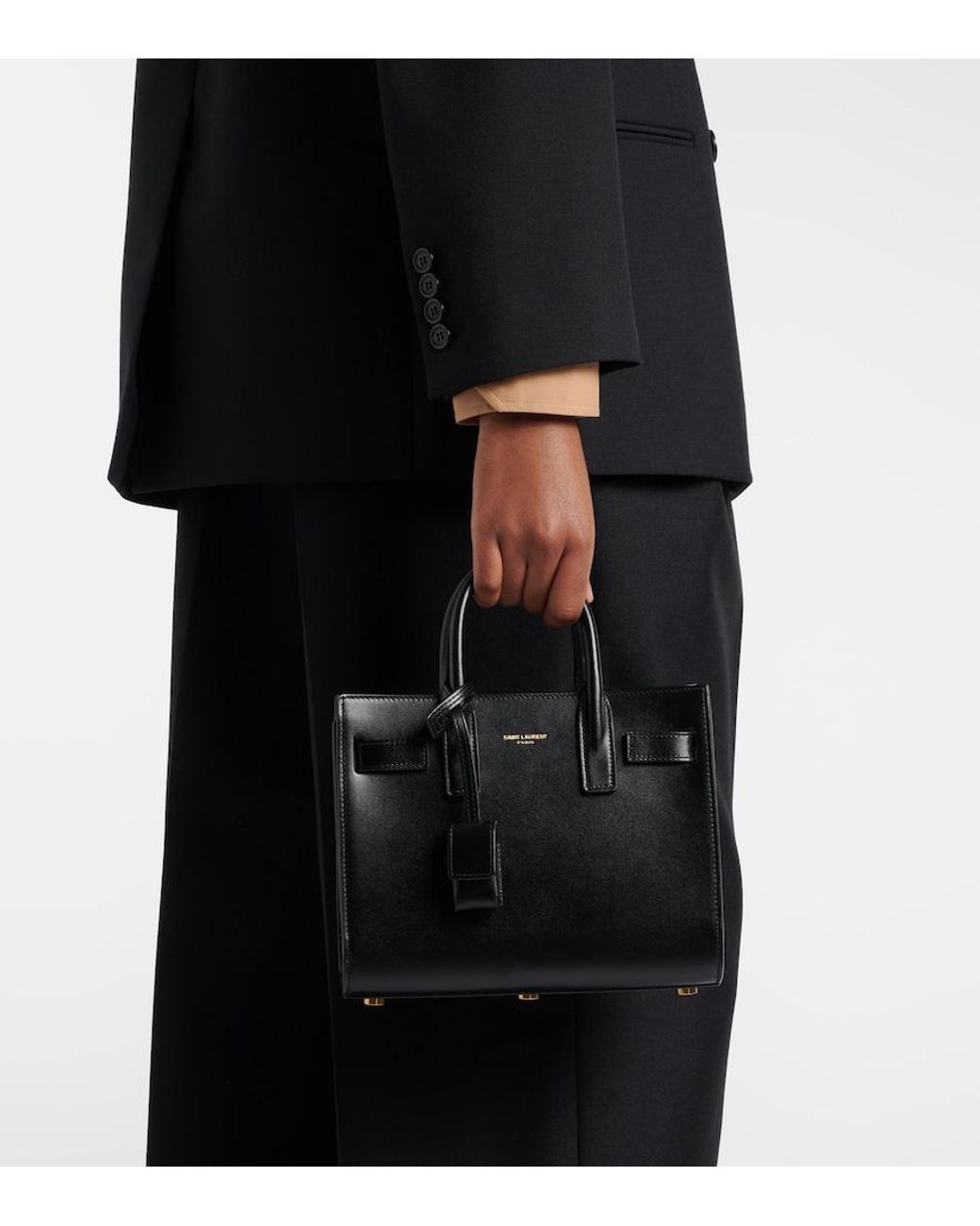 Sac De Jour Baby En Cuir Saint Laurent en coloris Black