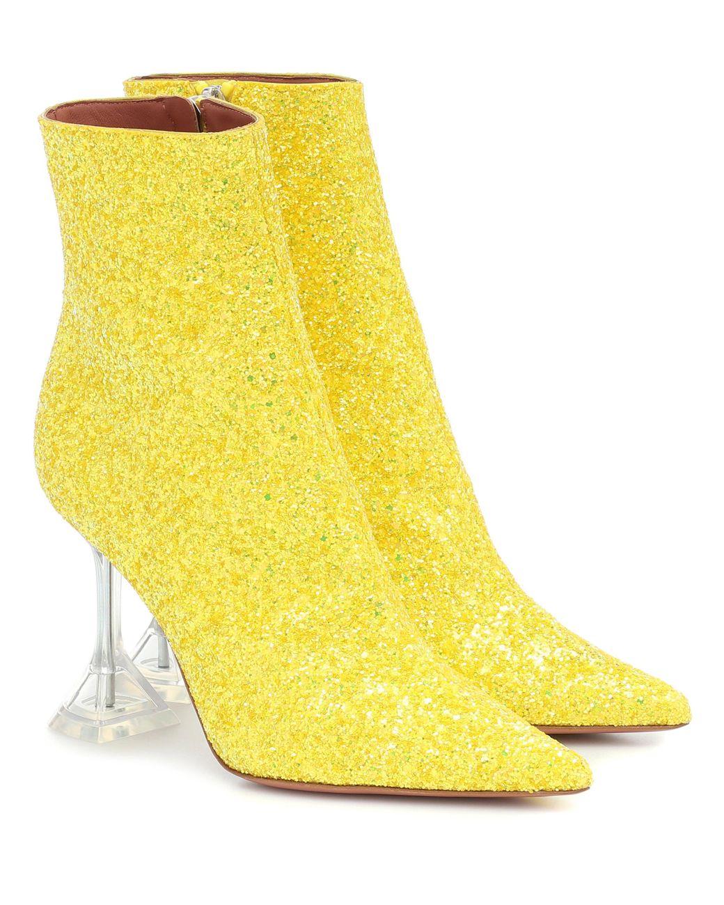 yellow amina muaddi shoes