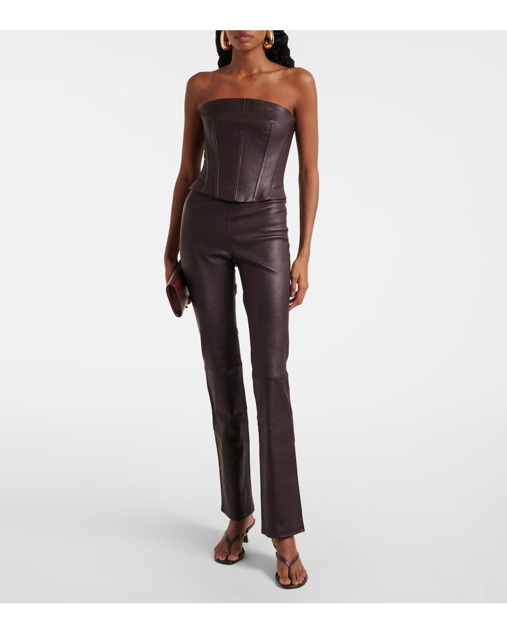 Stouls Purple Jp Long Flared Leather Leggings