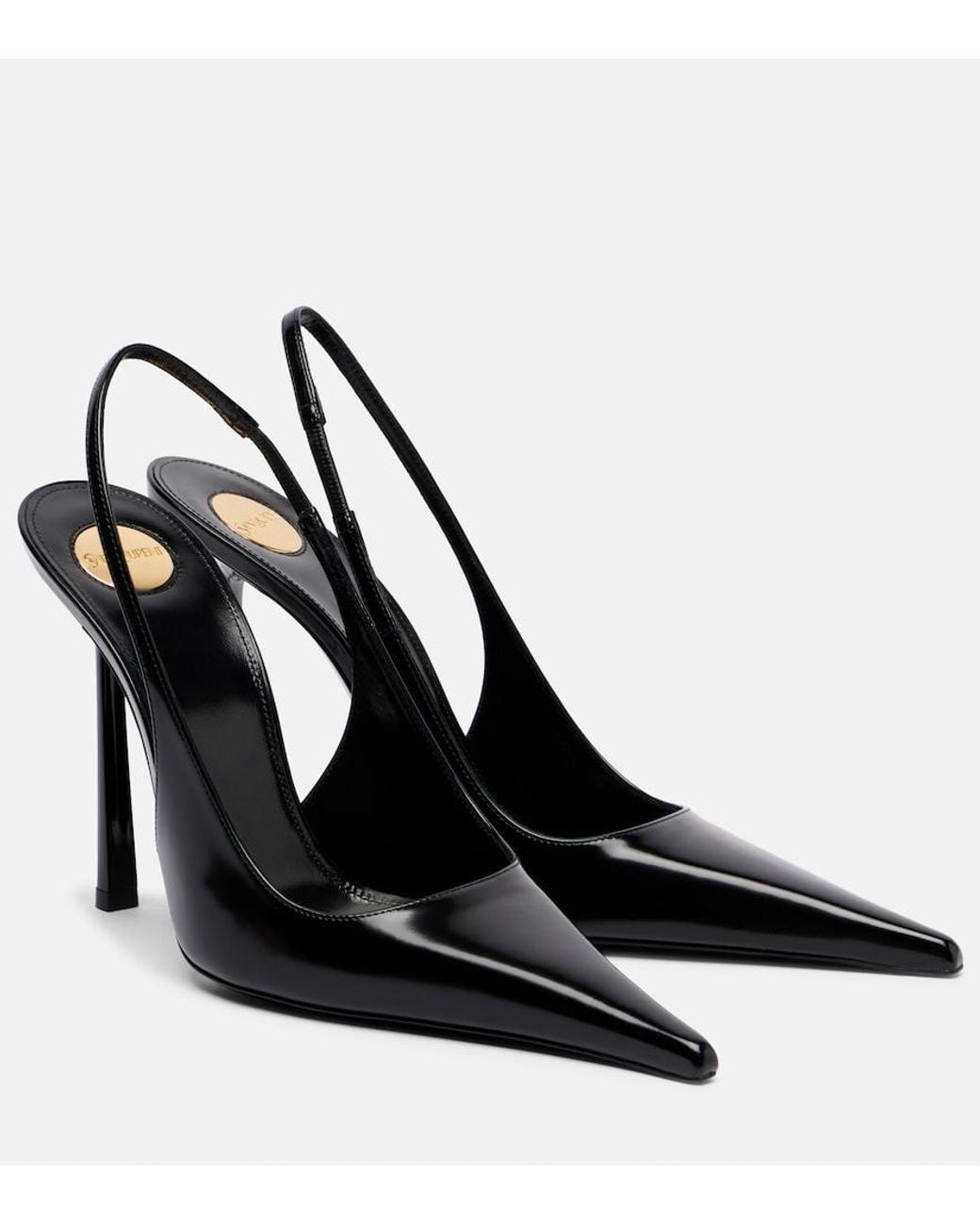 Saint Laurent Black Vendome Slingback Heels