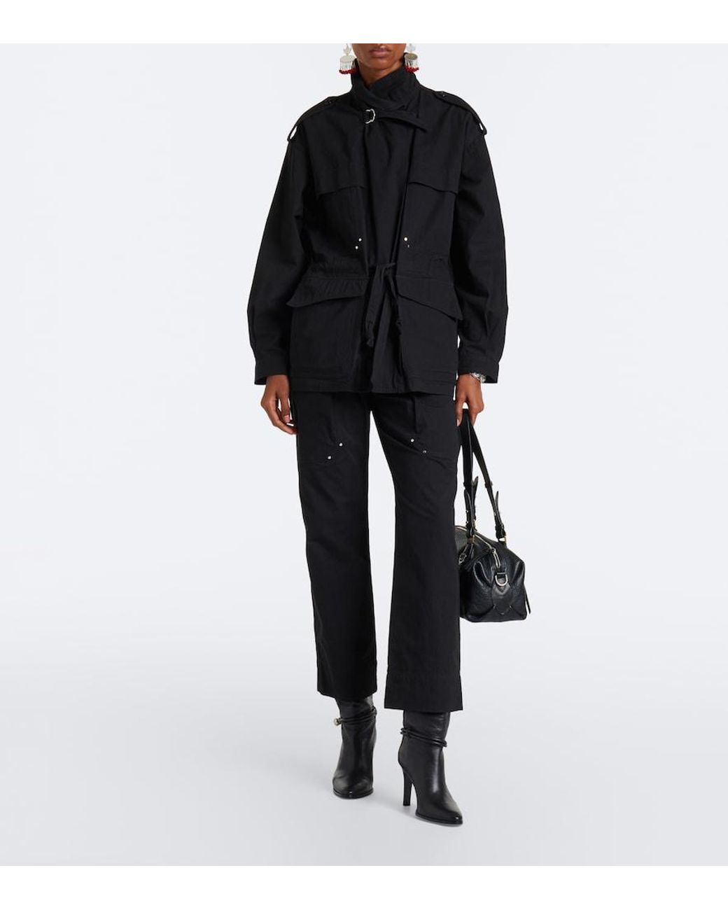 Isabel Marant Black Adelys Cotton-Blend Gabardine Jacket
