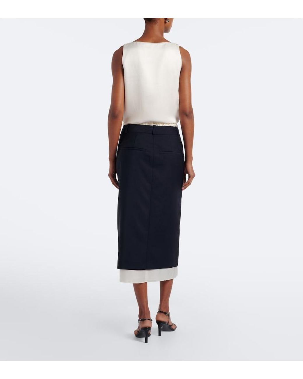 Rohe Blue Wool And Mohair Midi Skirt
