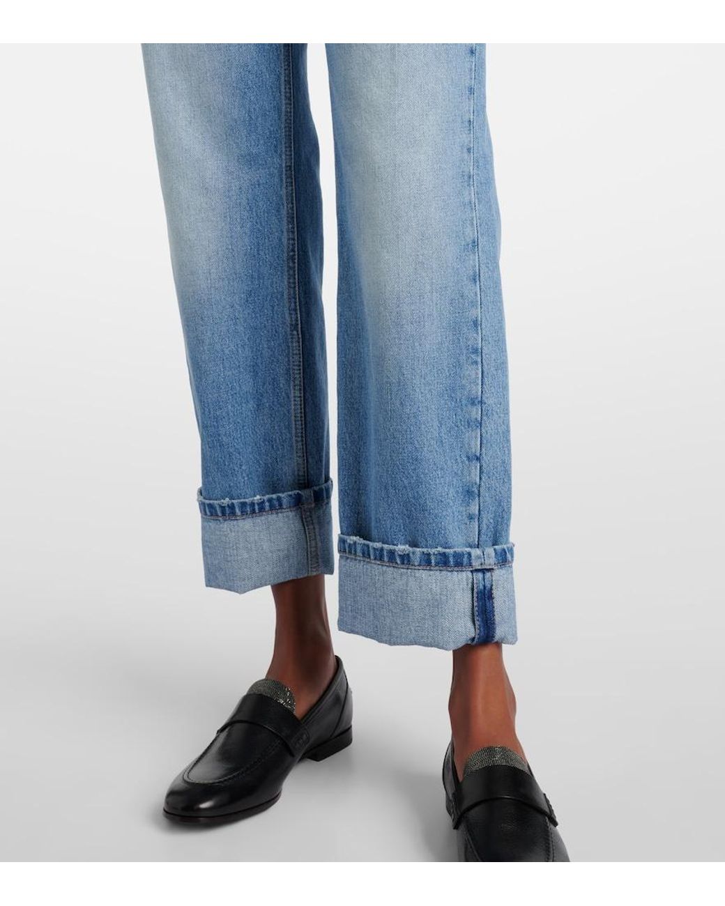 Brunello Cucinelli Blue Low-Rise Straight Jeans