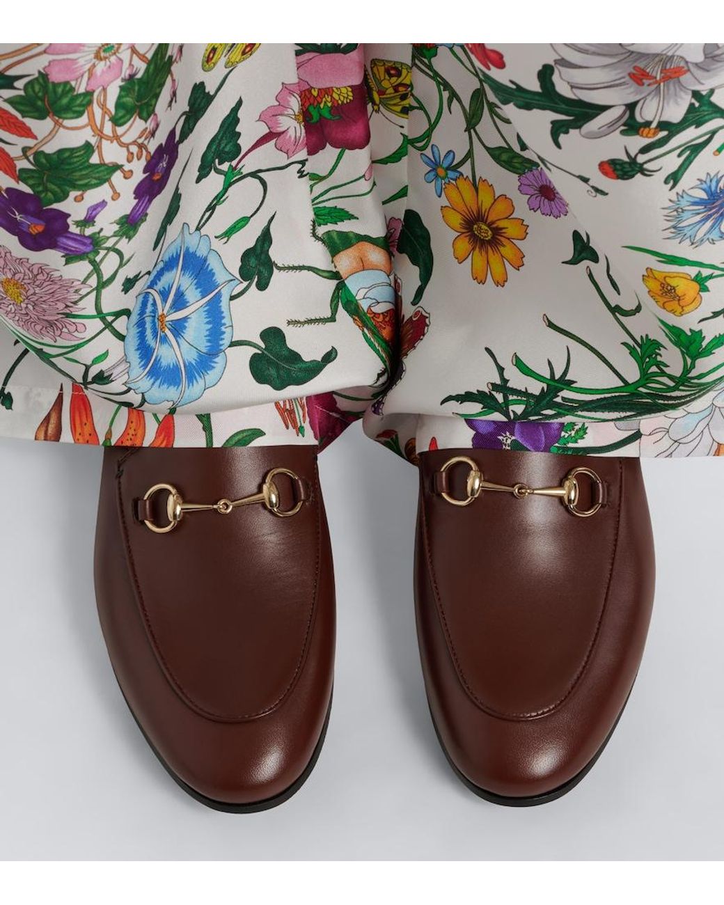 Gucci Brown Jordaan Horsebit Leather Loafers
