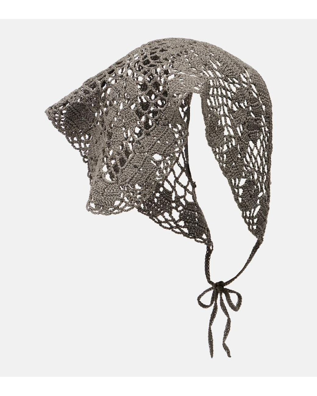 Magda Butrym White Crochet Cotton Scarf