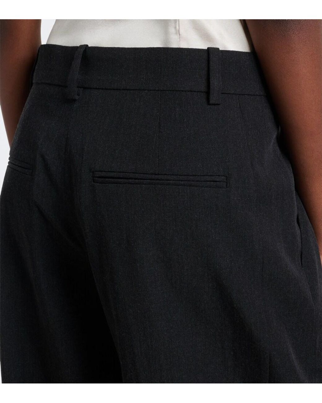 Isabel Marant Black Lyda Pleated Virgin Wool Wide-Leg Pants