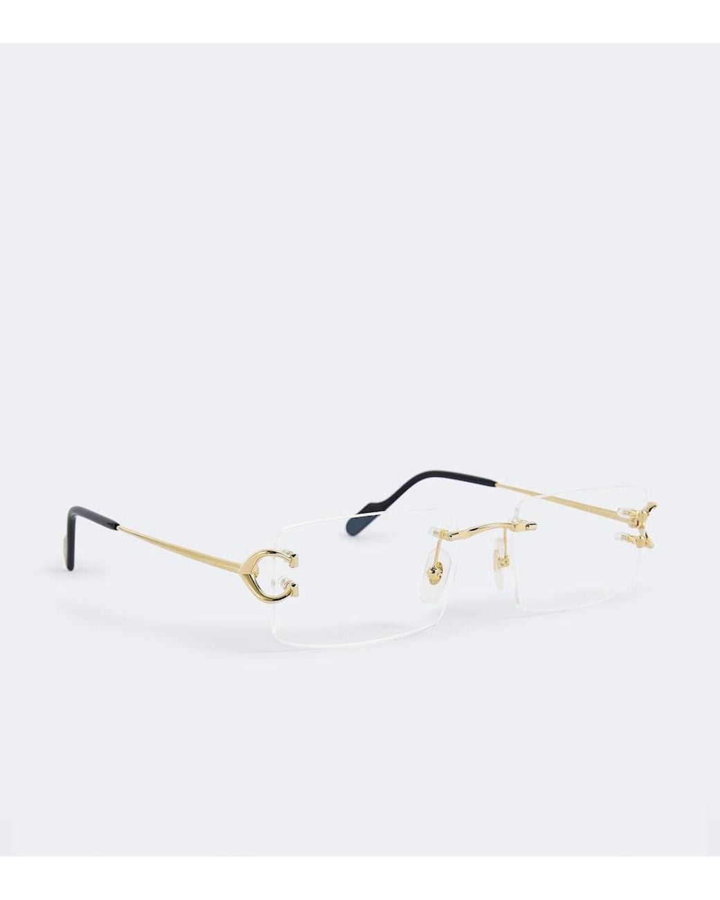 Cartier Metallic Signature C De Cartier Rectangular Glasses for men
