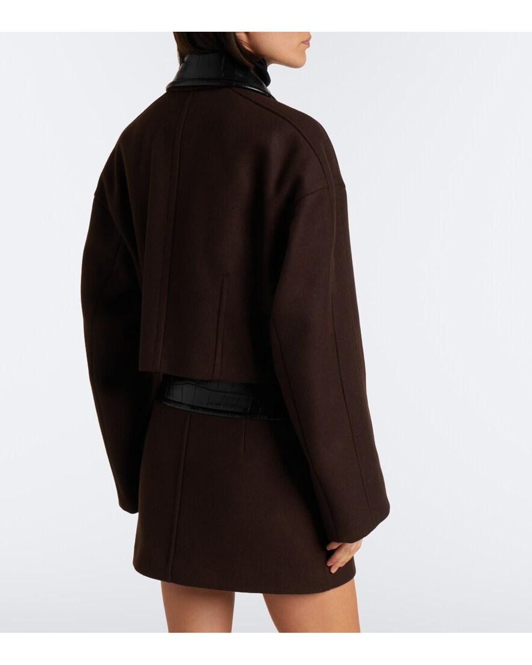 Sportmax Black Cropped Virgin Wool Jacket