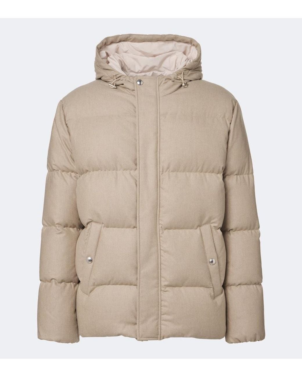 Eleventy Natural Wool, Silk, And Cashmere Puffer Jacket for men