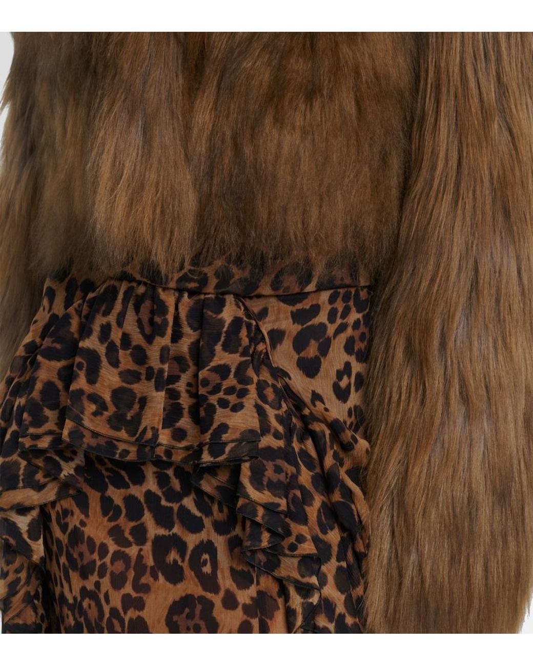Blumarine Brown Cropped Shearling Jacket