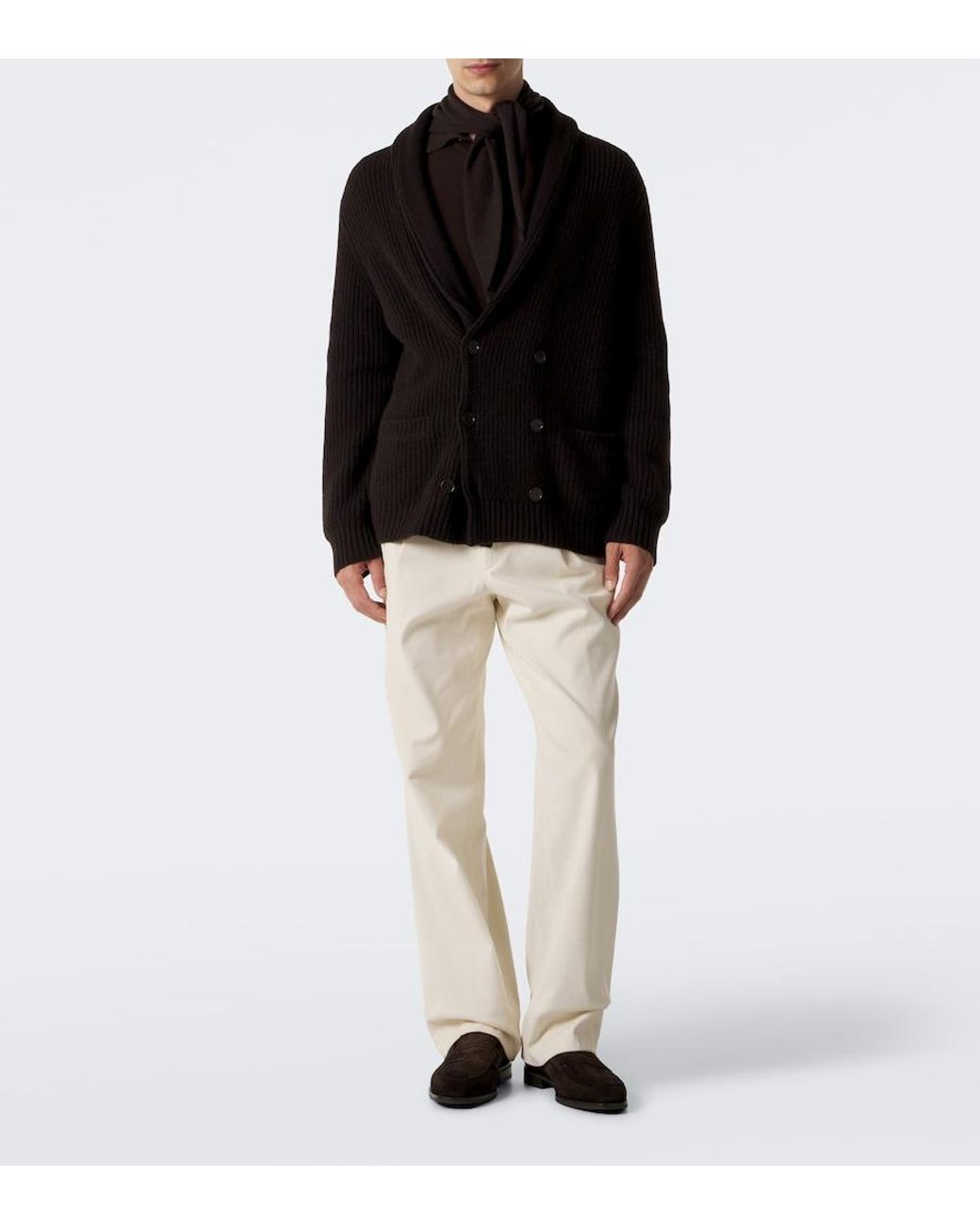 Agnona White Cashmere Scarf for men