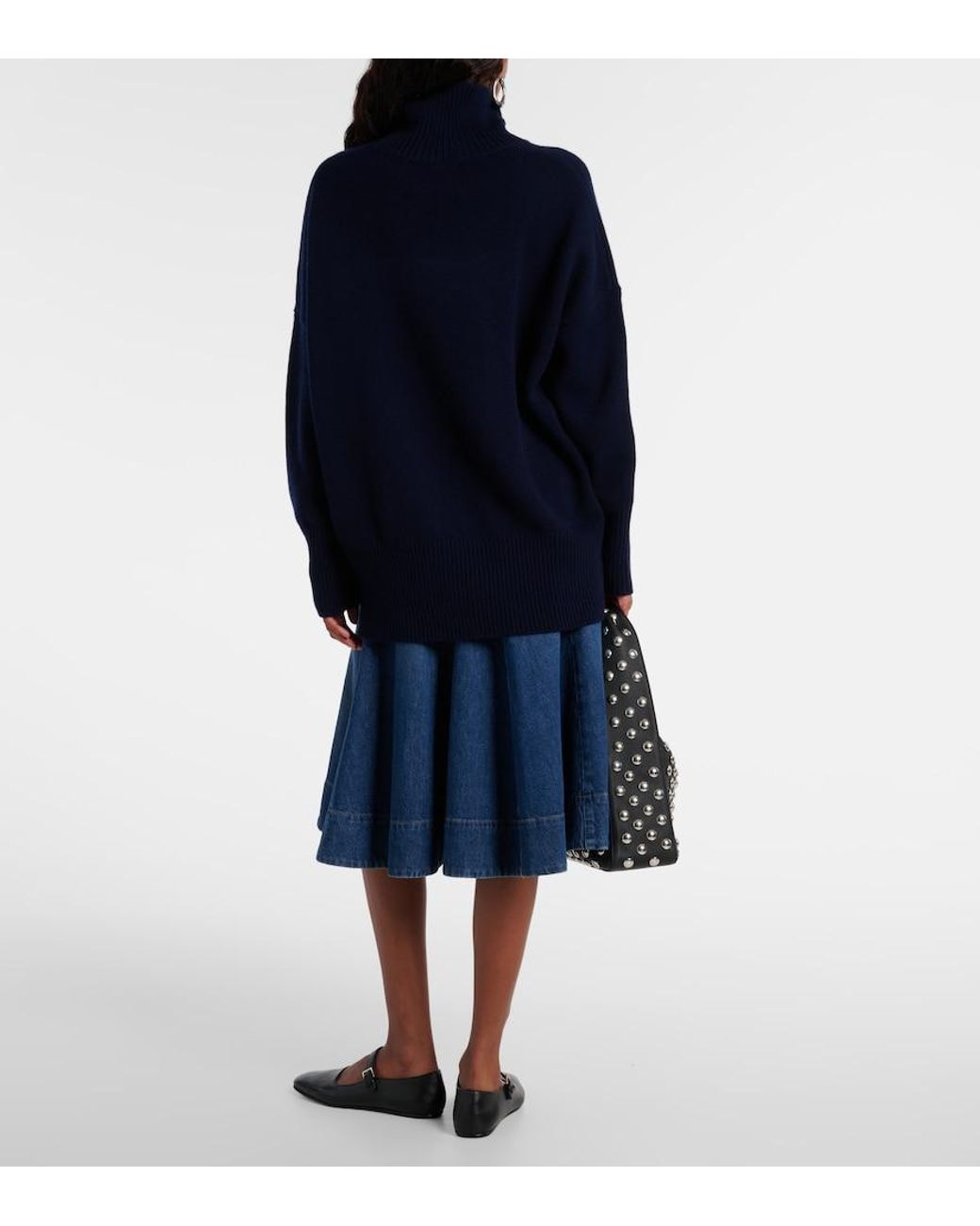 Lisa Yang Blue Heidi Turtleneck Cashmere Sweater