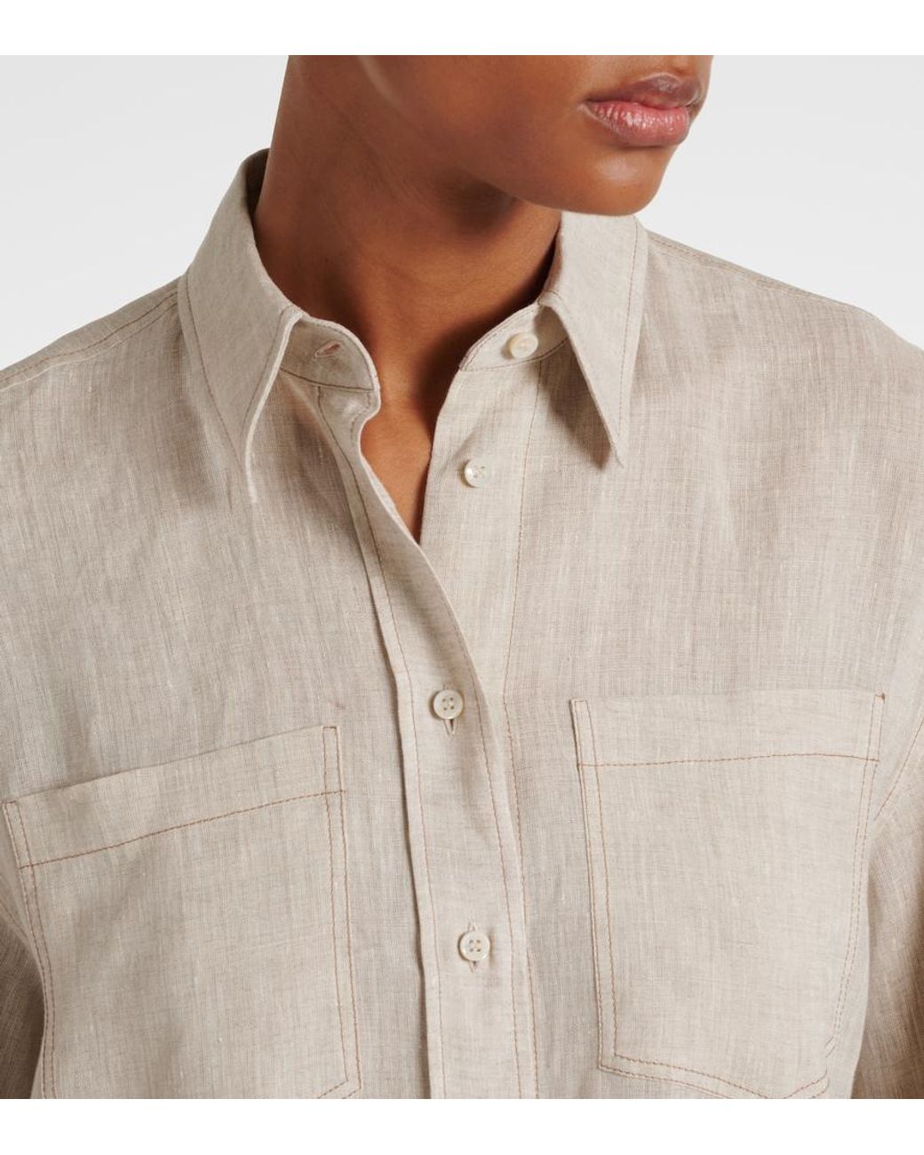 Brunello Cucinelli White Linen Shirt