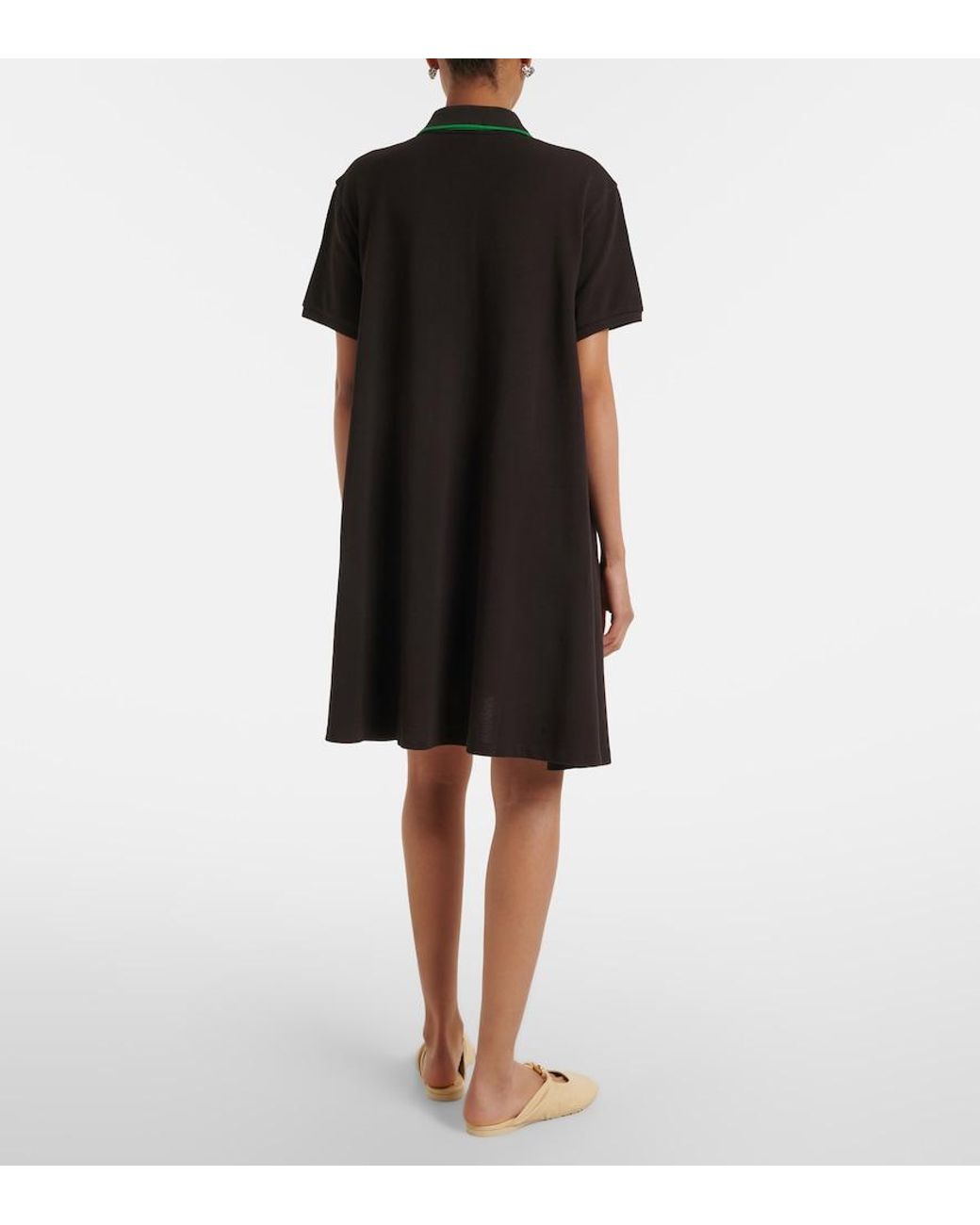 Loewe Black Double L Cotton Polo Pique Dress
