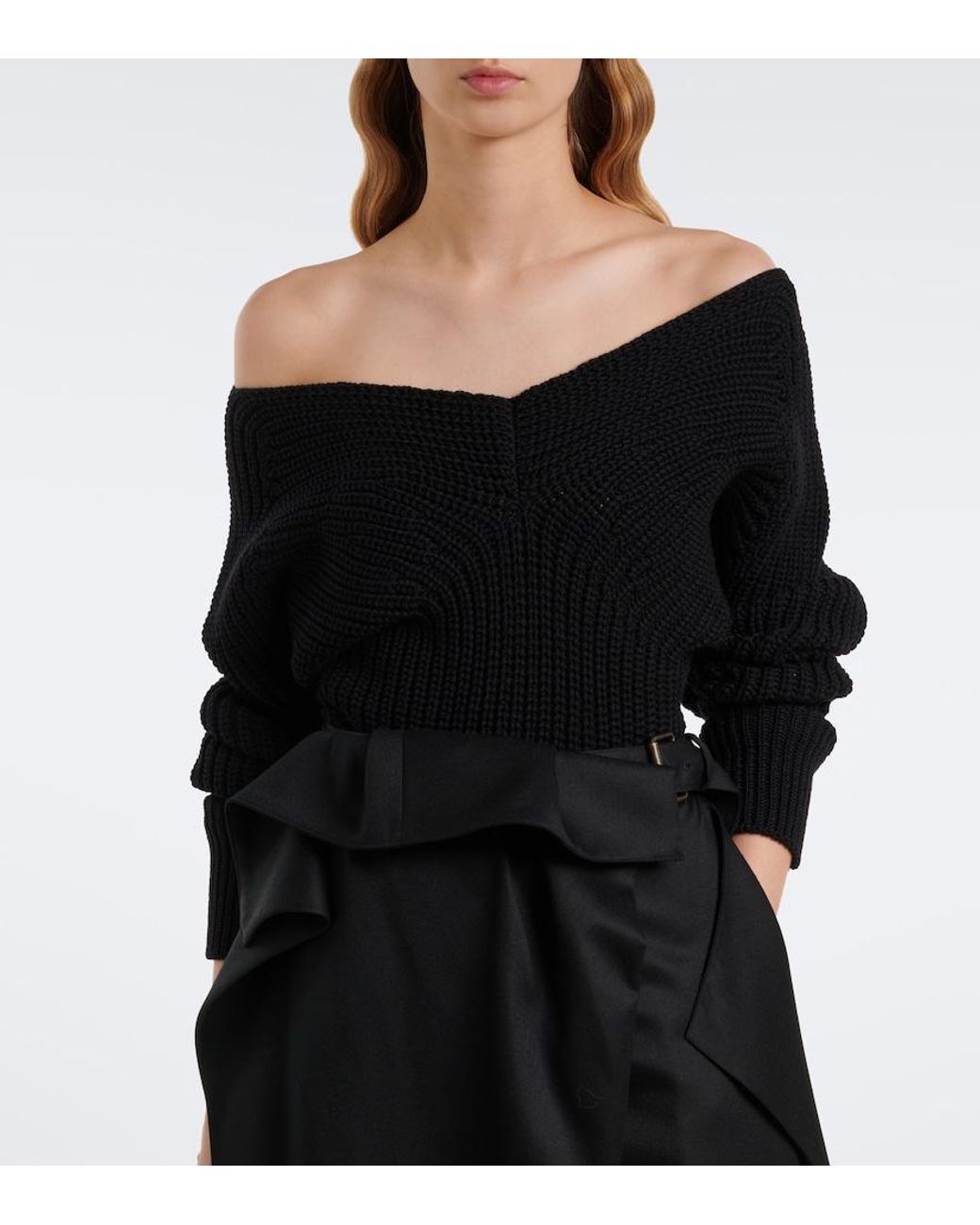 Lemaire Black Ribbed-Knit Wool Sweater