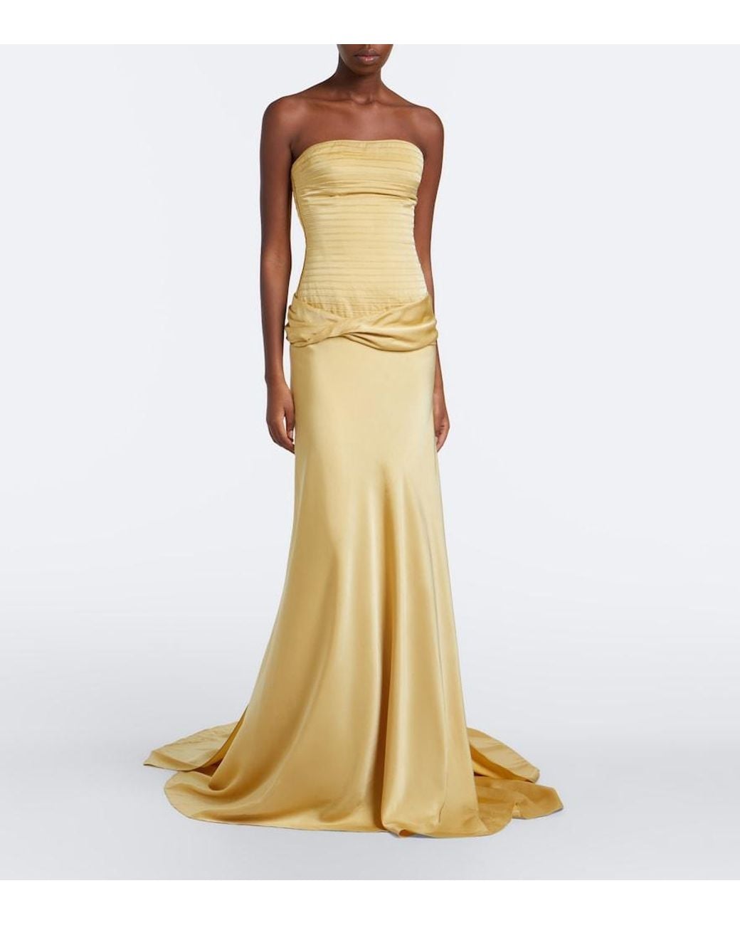 Marmar Halim Metallic Satin Corset Gown