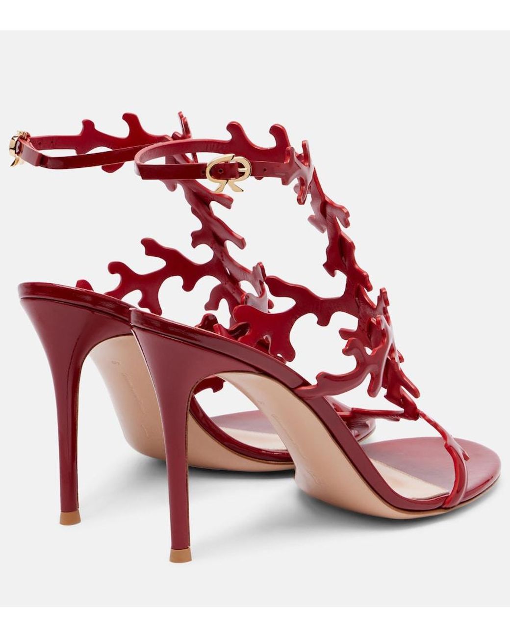 Gianvito Rossi Red Nuit 95 Patent-Leather Sandals