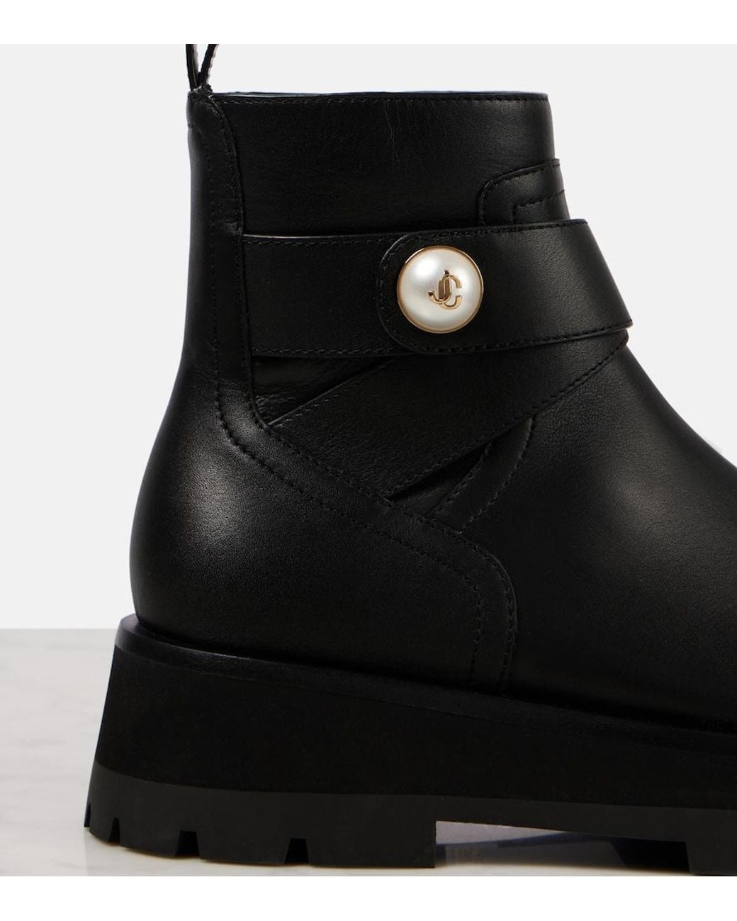 Jimmy Choo Black Meena Leather Ankle Boots