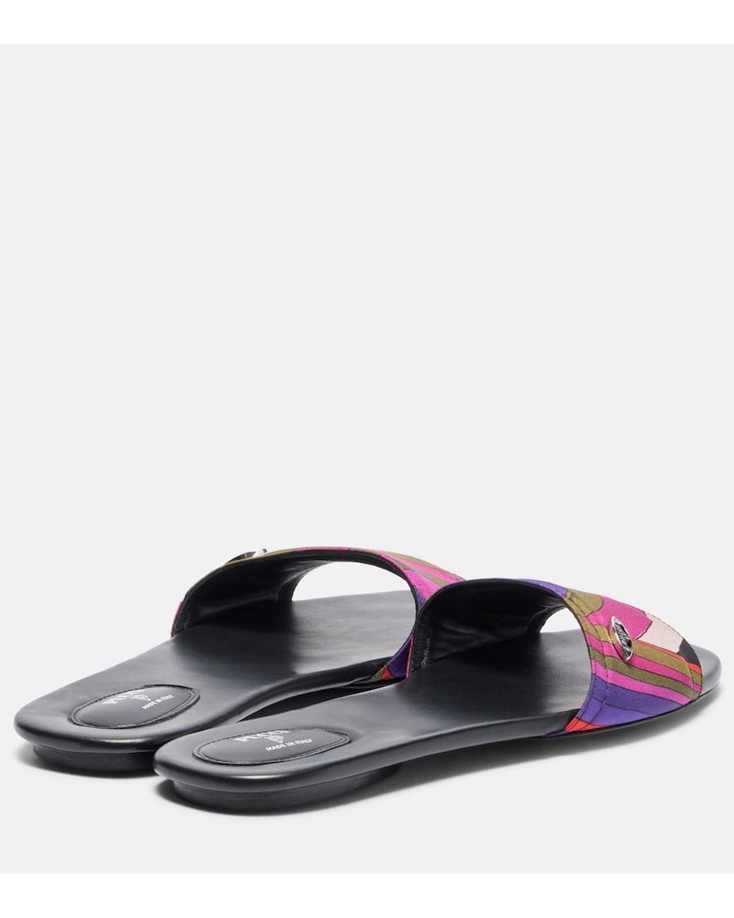 Emilio Pucci Multicolor Yummy Iride Silk Slides