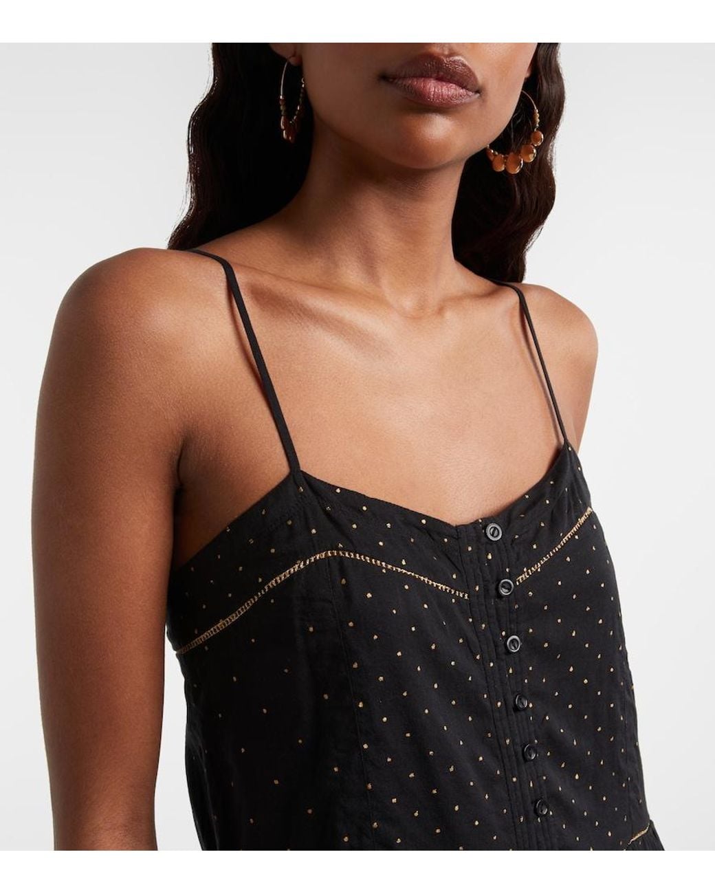 Isabel Marant Black Vickie Polka-Dot Cotton Romper