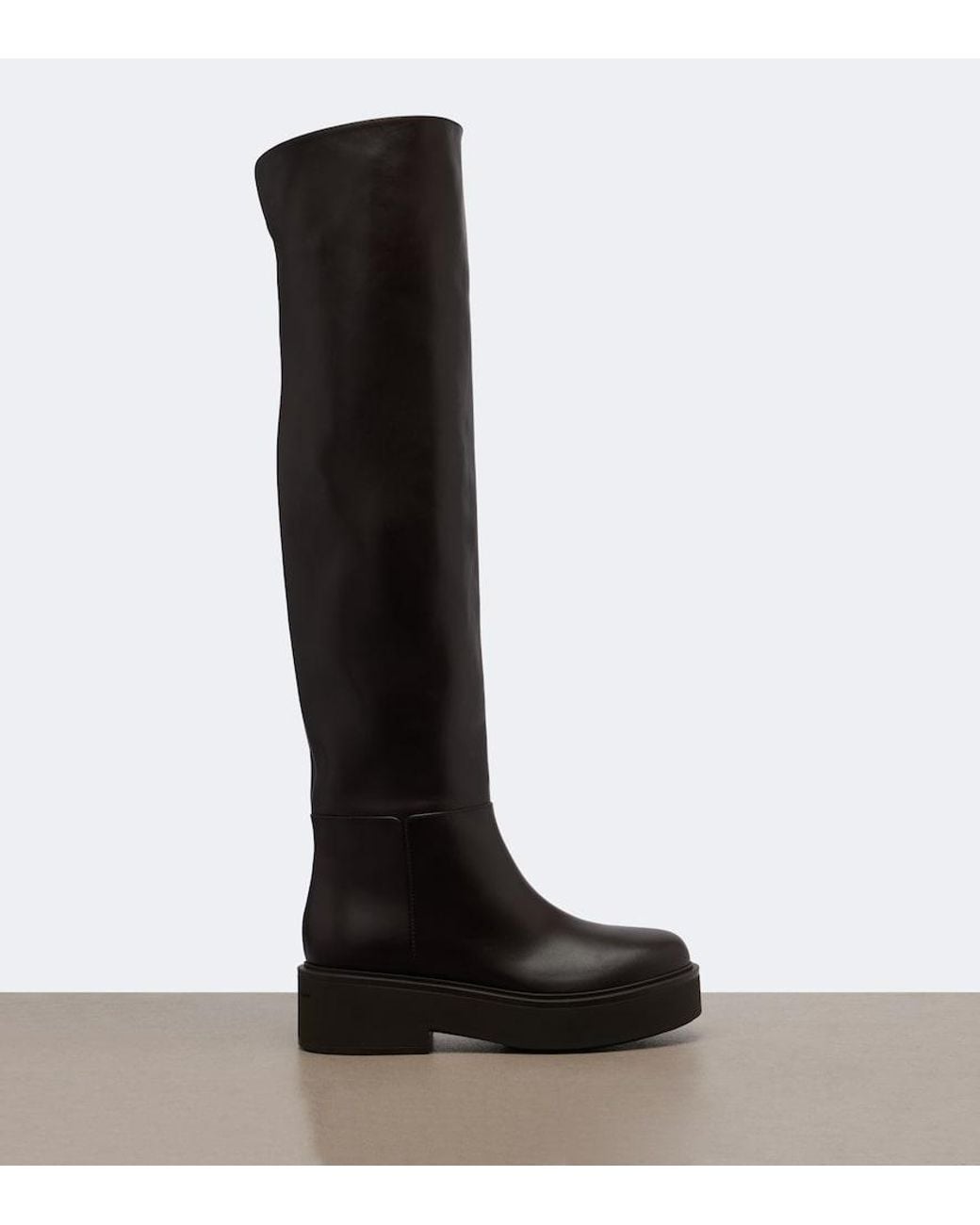 Gianvito Rossi Black Hiro Leather Over-The-Knee Boots
