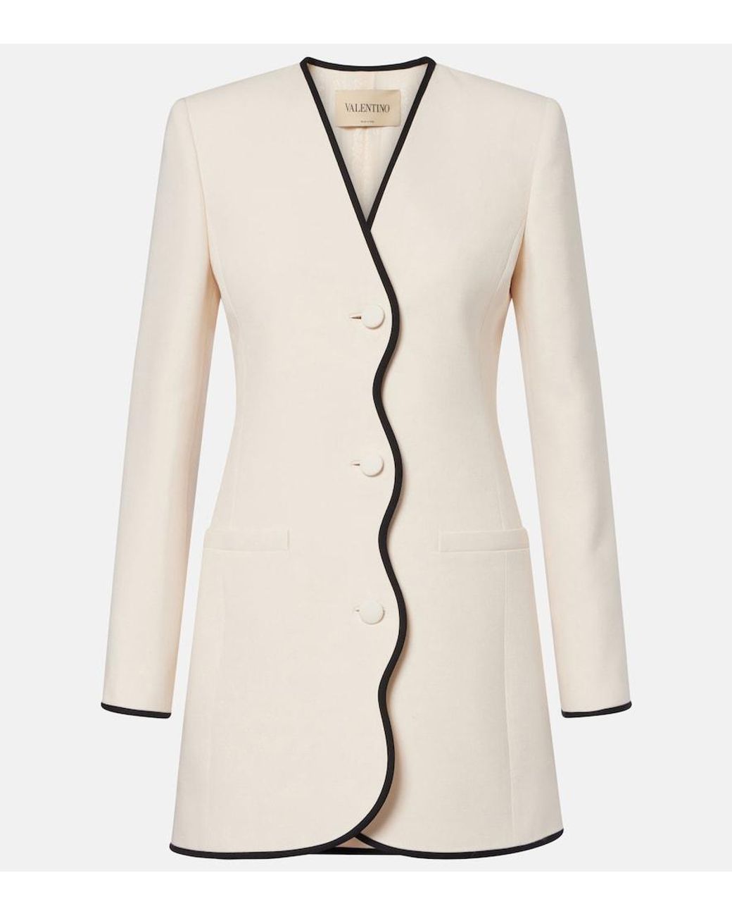 Valentino Garavani Natural Crepe Couture Scalloped Jacket
