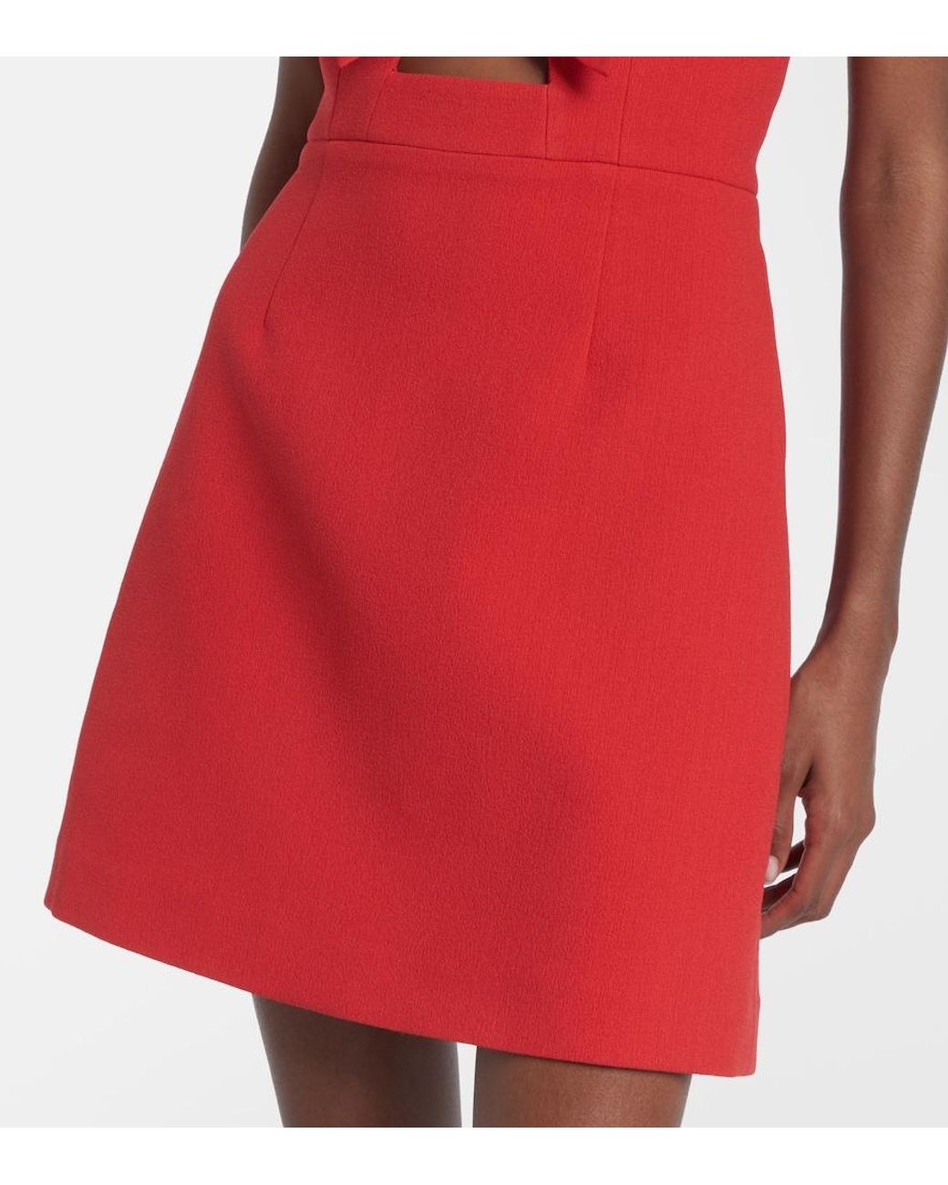 Rebecca Vallance Red Kaylee Bow-Detail Minidress