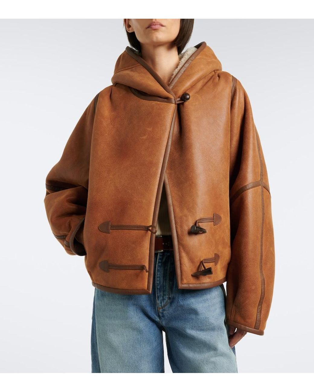 Isabel Marant Brown Amiel Hooded Leather Jacket