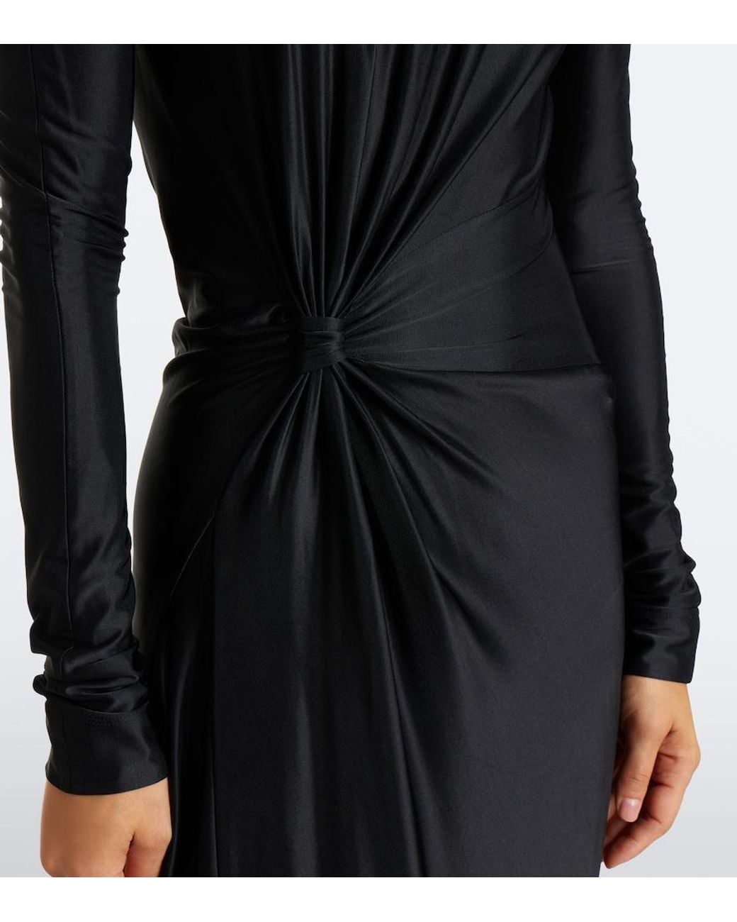 Victoria Beckham Black Florence Gathered Jersey Gown