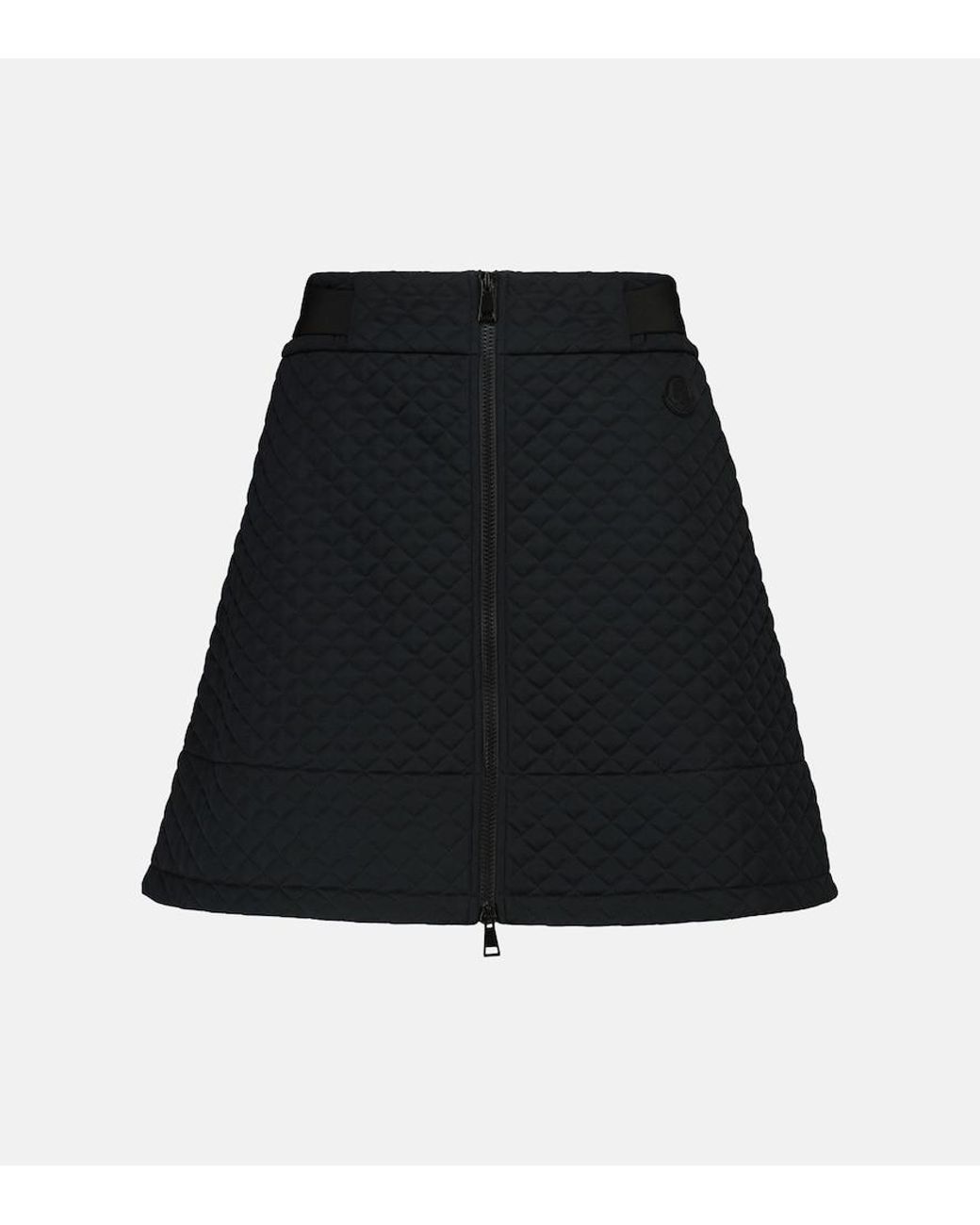Moncler Black High-Rise Quilted Miniskirt