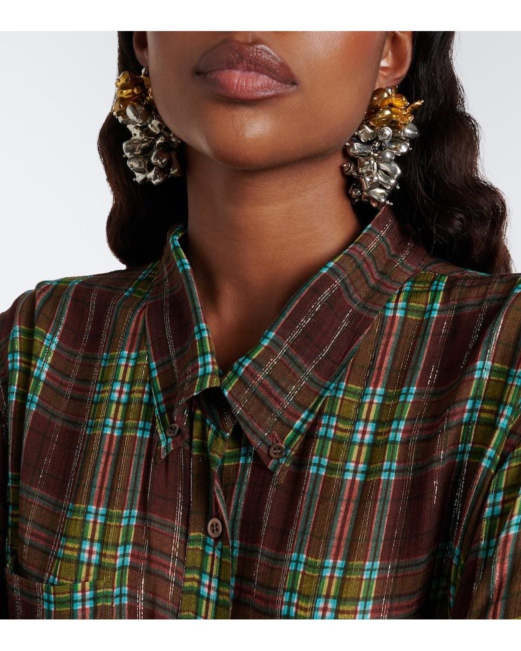 Dries Van Noten Green Checked Shirt