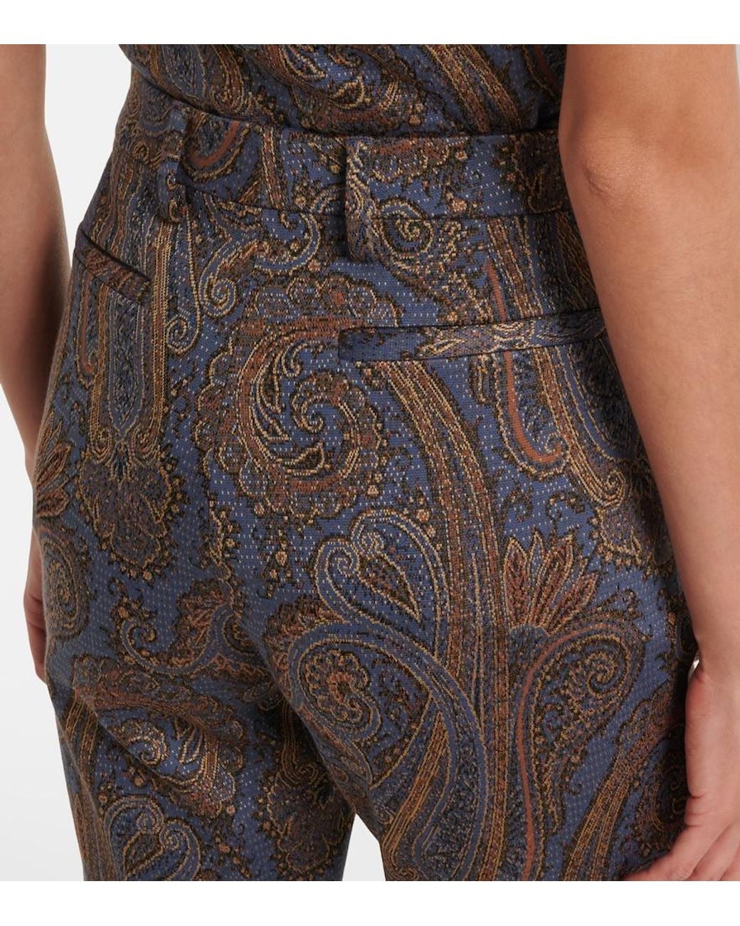 Etro Gray Paisley Flared Pants