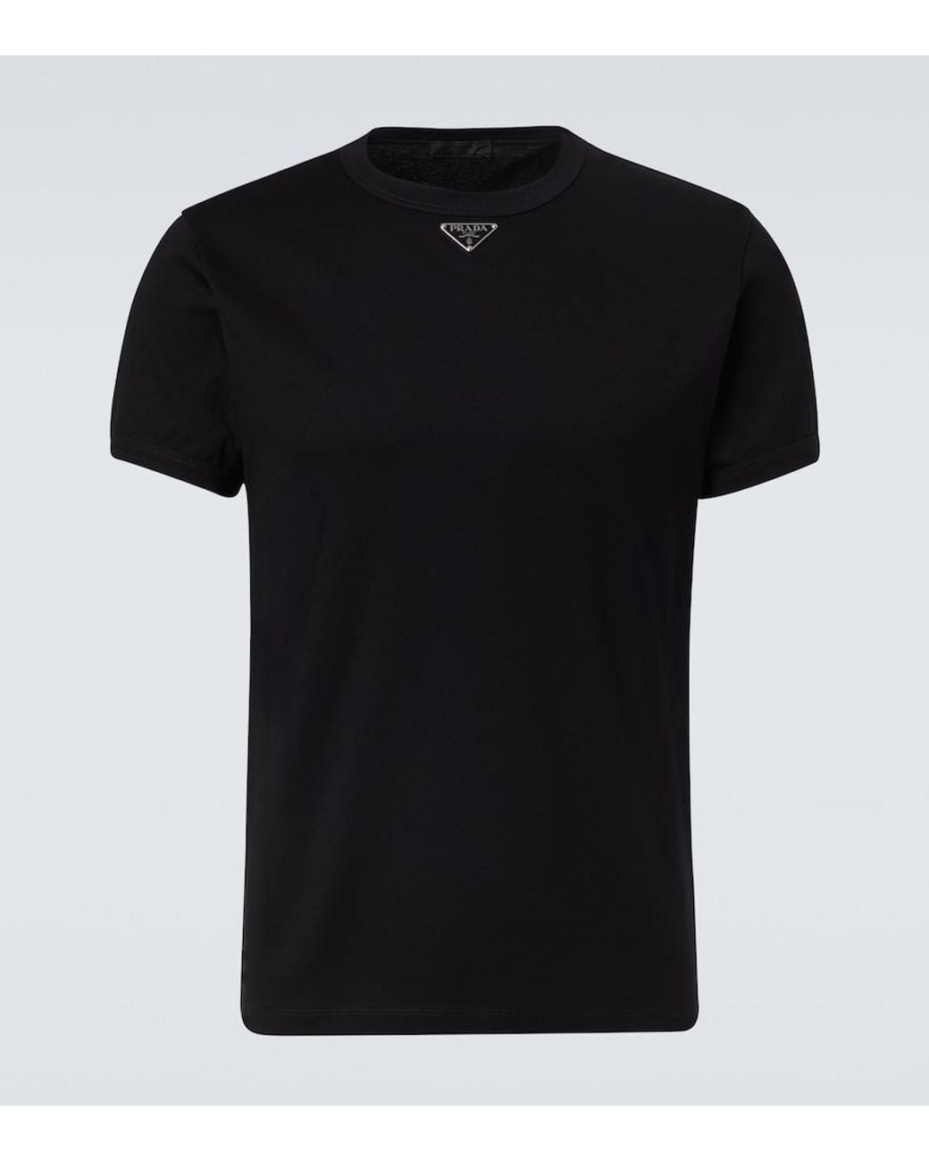 Camiseta Triangle De Jersey De Algodon Prada de hombre de color Black