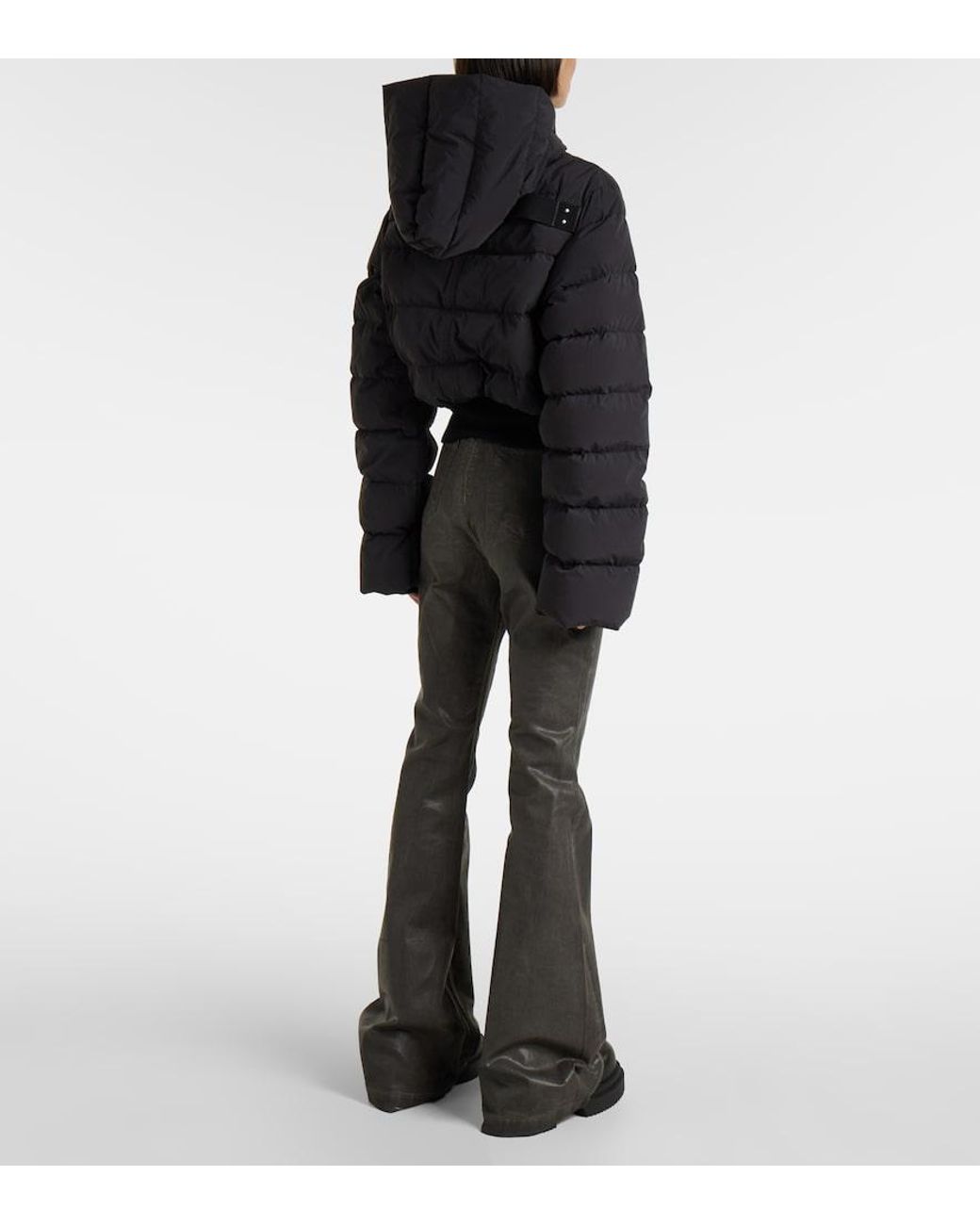 Rick Owens Black Hooded Down Jacket
