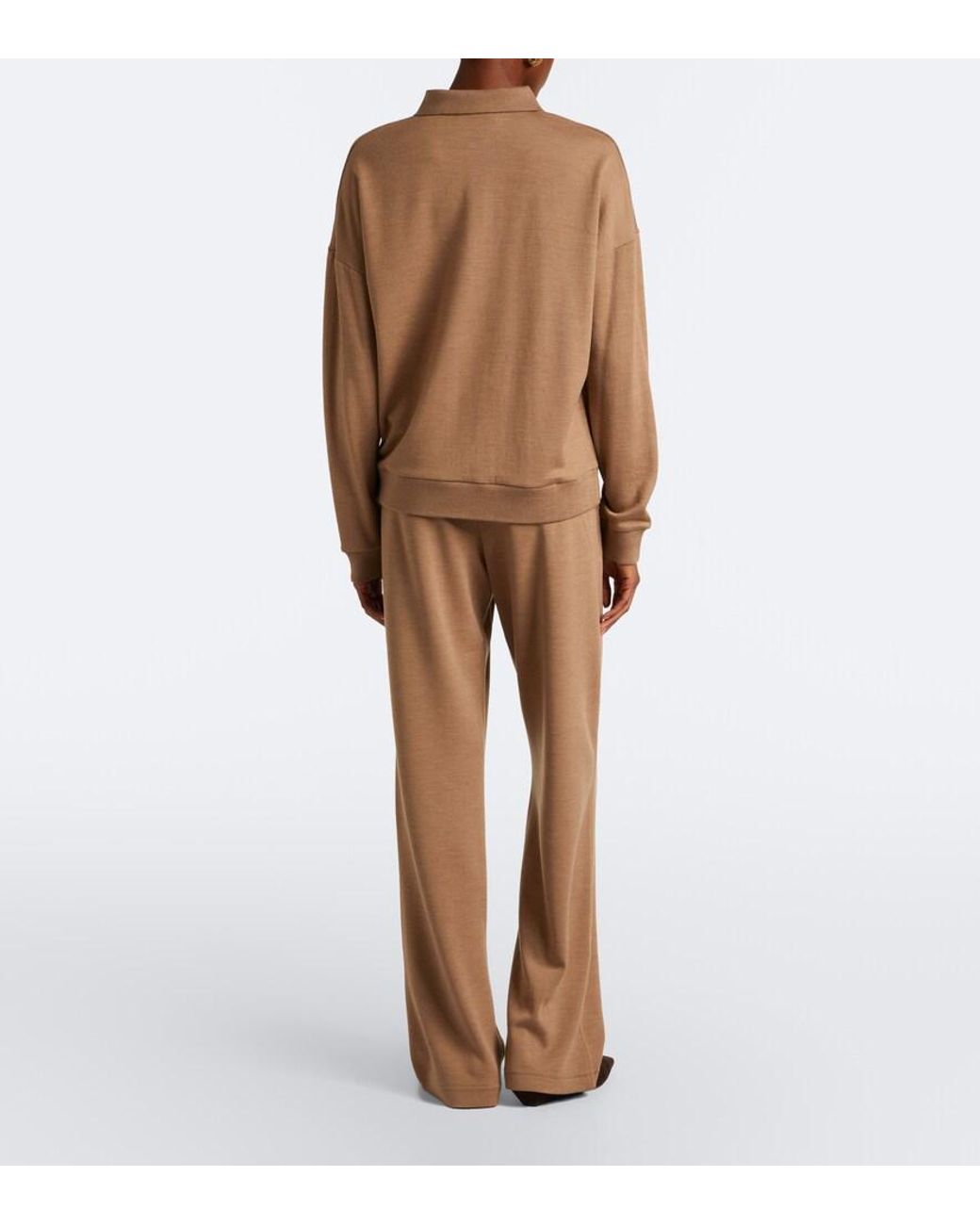 Max Mara Natural Virgin Wool Straight Pants