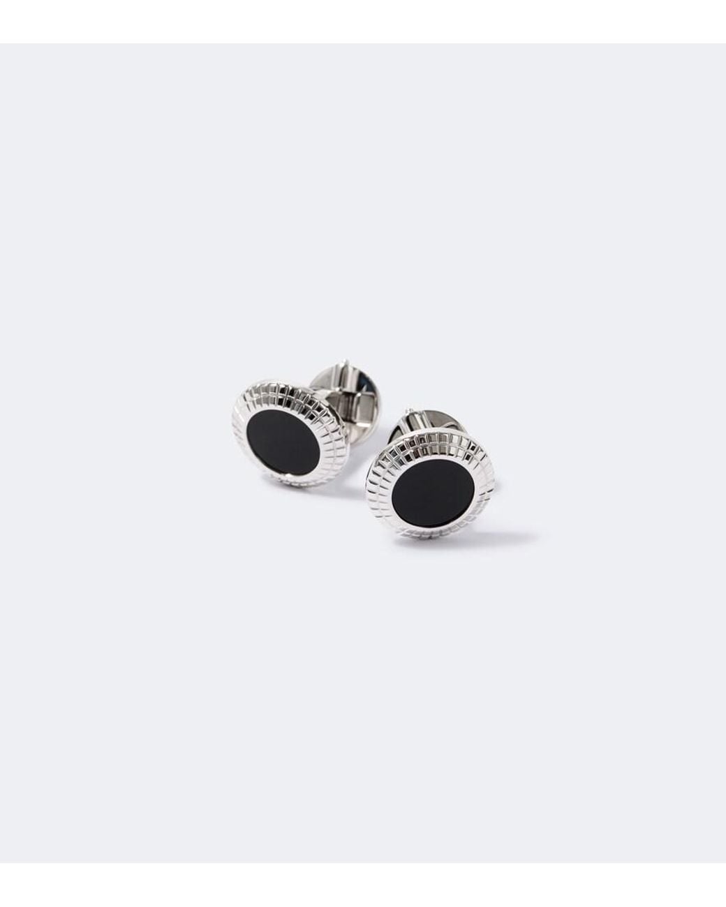 Dunhill White Sterling Cufflinks With Onyx for men