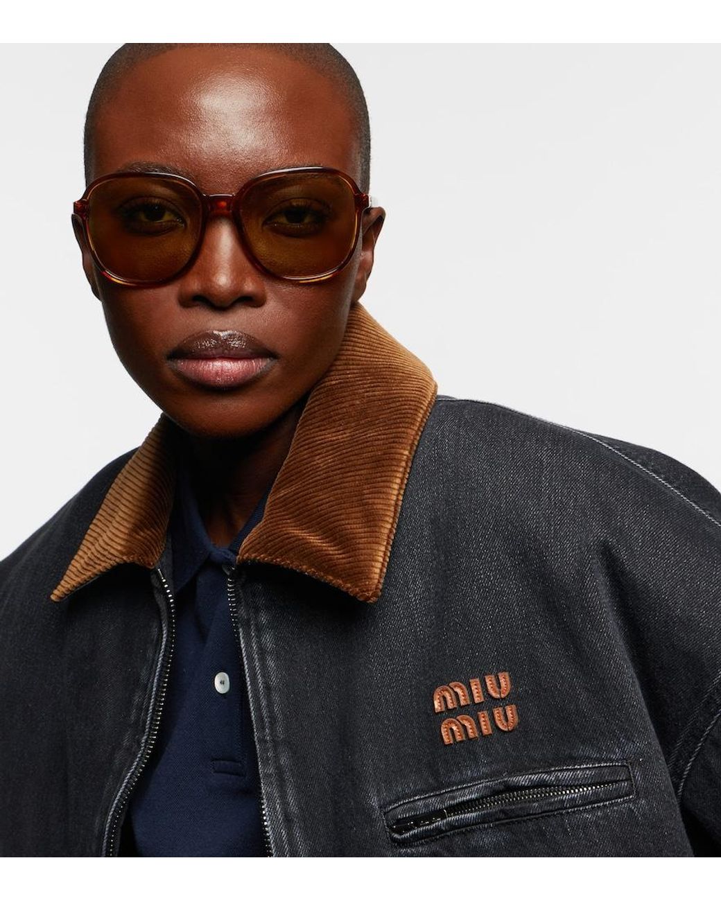 Miu Miu Brown Miu Regard Square Sunglasses