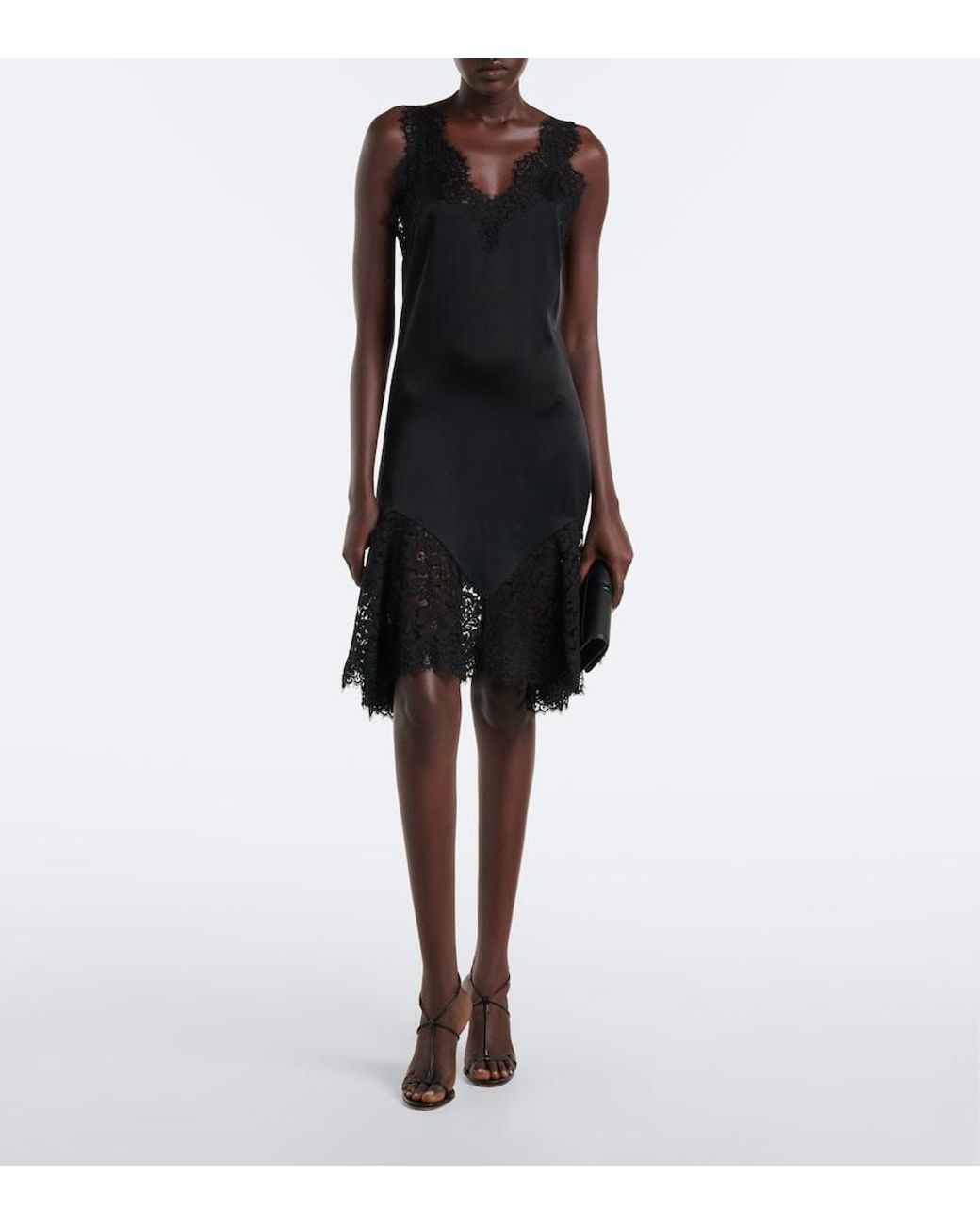Stella McCartney Black Lace-Trimmed Minidress