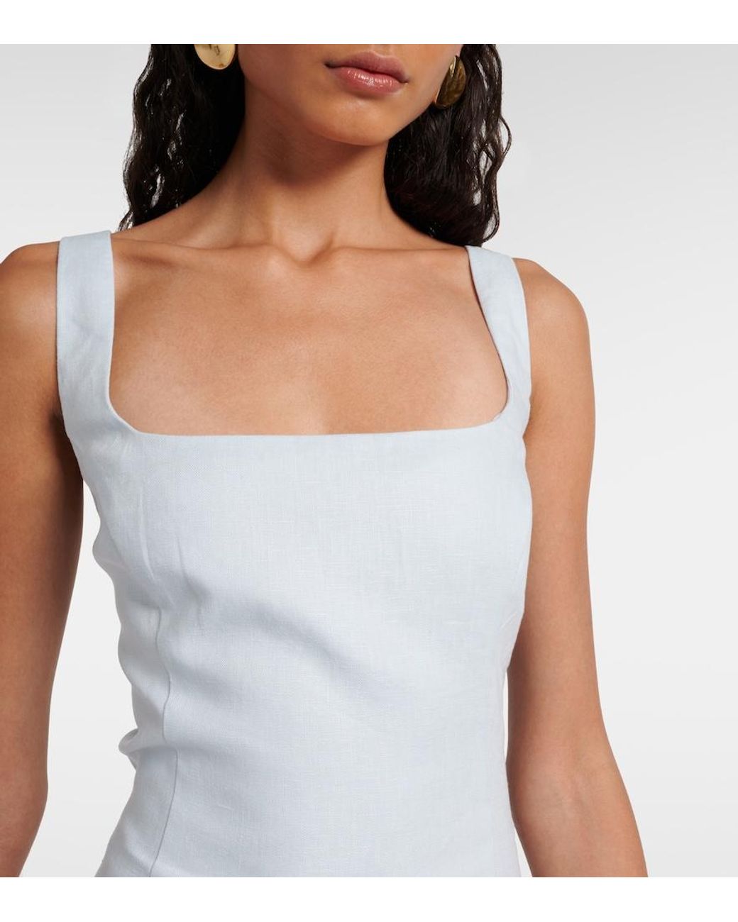 Sir White Iris Tie Linen Minidress