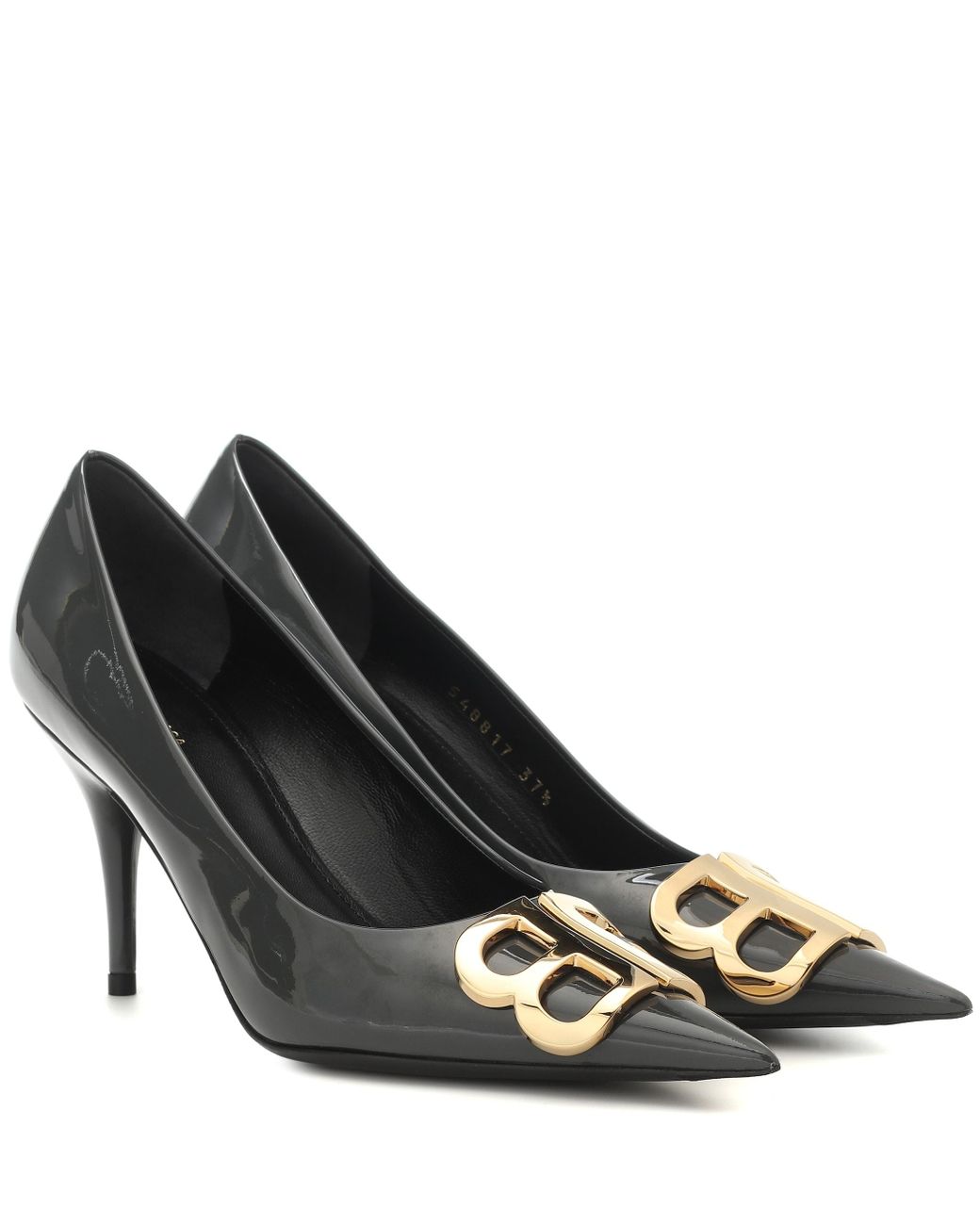 Balenciaga Bb Patent Leather Pumps in Black | Lyst